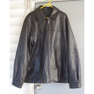 Vintage‎ Axcess Leather Trench Coat Men's XLT EUC